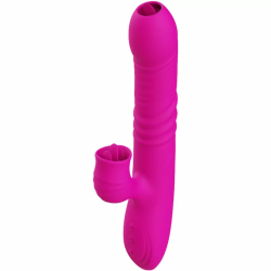 Imagen de FANNY VIBRADOR MULTIFUNCION DOBLE LENGUA EFECTO CALOR FUCSIA