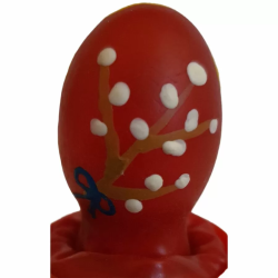 Imagen de CONDOMERIE  PRESERVATIVO DECORATIVO PINTADO A MANO HUEVO DE PASCUA ROJO