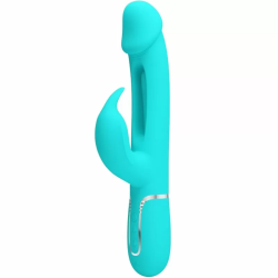 Imagen de KAMPAS VIBRADOR RABBIT 3 EN 1 MULTIFUNCIÓN CON LENGUA VERDE AGUA