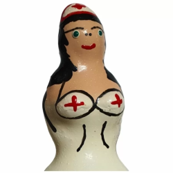 Imagen de CONDOMERIE  PRESERVATIVO DECORATIVO PINTADO A MANO ENFERMERA NEGRA