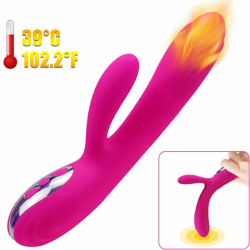 Imagen de VIBRADOR & ESTIMULADOR FLEXIBLE EFECTO CALOR FUCSIA