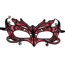 Imagen de QUEEN LINGERIE  ANTIFAZ DE ENCAJE DETALLES ROJO