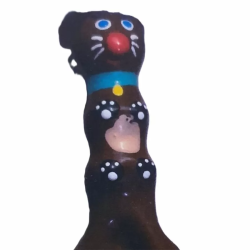 Imagen de CONDOMERIE  PRESERVATIVO DECORATIVO PINTADO A MANO PERRO SALCHICHA MARRÓN