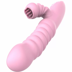 Imagen de VIBRADOR MULTIFUNCION CON LENGUA ESTIMULADORA EFECTO CALOR ROSA