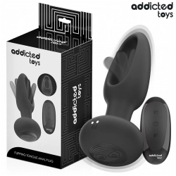 Imagen de ADDICTED TOYS  PLUG ANAL CON LENGUA VIBRADORA Y CONTROL REMOTO