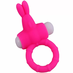 Imagen de MS BUNNY ANILLO VIBRADOR SILICONA ROSA