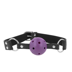 Imagen de KINK MORDAZA DE BOLA 4 CM TRANSPIRABLE CON DOBLE REMACHE MORADO 62 x 2.5 CM AJUSTABLE 4258 CM