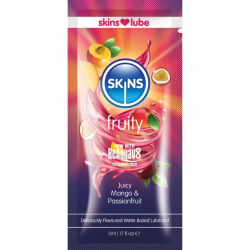 Imagen de SKINS - FRUITY LUBRICANTE BASE DE AGUA MANGO & FRUTA PASIÓN MONODOSIS 5 ML
