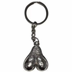 Imagen de DIABLO PICANTE - LLAVERO METAL HUEVOS PLATA