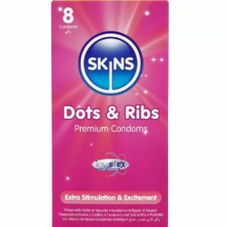 Imagen de SKINS  DOTS & RIBS PRESERVATIVOS PREMIUM PACK 8