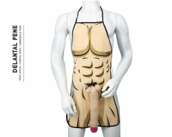 Imagen de DIABLO PICANTE  DELANTAL CON PENE 3D MUSCULOSO Y ATREVIDO