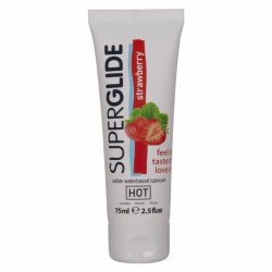 Imagen de HOT  SUPERGLIDE LUBRICANTE COMESTIBLE BASE AGUA FRESA 75 ML