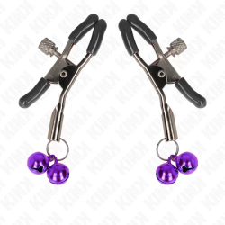 Imagen de KINK PINZAS PARA PEZONES CON DOBLE CAMPANILLA VIOLETA 6 CM