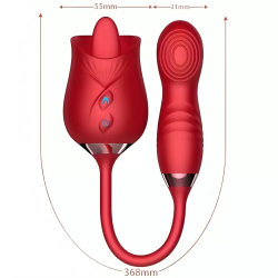 Imagen de DELIGHT FLOWER VIBRADOR & BUMPING CON LENGUA ROJO