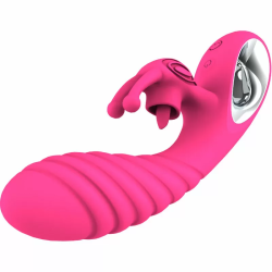 Imagen de VICKY VIBRADOR RABBIT CON LENGUA PULL RING FUCSIA