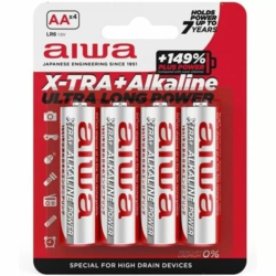 Imagen de AIWA  XTRA ALKALINE PILA ALCALINA AA LR6 BLISTER*4