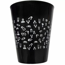 Imagen de DIABLO PICANTE - VASO NEGRO 500 ML CON PENES BLANCOS