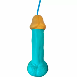 Imagen de DIABLO PICANTE VASO PENE PLASTICO AZUL