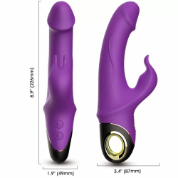 Imagen de METEROR DILDO VIBRADOR RABBIT ROTADOR VIOLETA