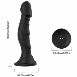 Imagen de DILDO VIBRADOR & PLUG ANAL CONTROL REMOTO NEGRO