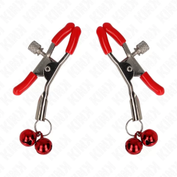 Imagen de KINK PINZAS PARA PEZONES ROJAS CON DOBLE CAMPANILLA ROJO 6 CM