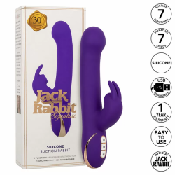 Imagen de CALEXOTICS JACK VIBRADOR RABBIT Y ESTIMULADOR 7 NIVELES DE VIBRACIÓN Y SUCCIÓN AZUL