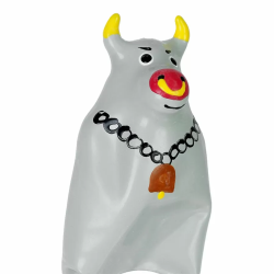 Imagen de CONDOMERIE  PRESERVATIVO DECORATIVO PINTADO A MANO TORO GRIS MODELO 2