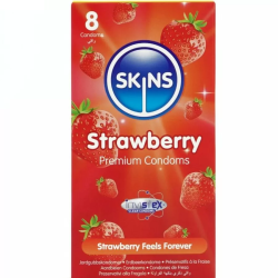 Imagen de SKINS  PRESERVATIVOS PREMIUM SABOR FRESA PACK 8