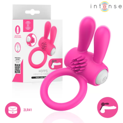 Imagen de INTENSE - HOPPS ANILLO PARA PENE VIBRADOR CON ESTIMULACIÓN CLITORIANA ROSA