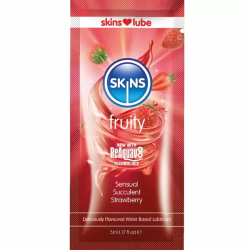 Imagen de SKINS - FRUITY LUBRICANTE BASE DE AGUA FRESA MONODOSIS 5 ML