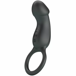 Imagen de TRAE ANILLO VIBRADOR CON ESTIMULADOR NEGRO