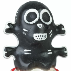 Imagen de CONDOMERIE  PRESERVATIVO DECORATIVO PINTADO A MANO CALAVERA NEGRA MODELO 1