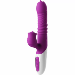 Imagen de VIBRADOR & THRUSTING DOBLE LENGUA EFECTO CALOR VIOLETA