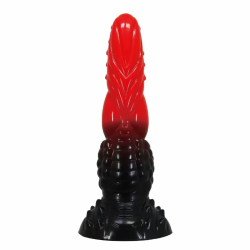 Imagen de POWER MONSTERS - FIRE DRAGON DILDO FANTASÍA CON VENTOSA 24,5 CM Ø 5,8 CM ROJO Y NEGRO
