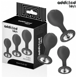 Imagen de ADDICTED TOYS  SET DE 3 PLUG SILICONA ANAL CON JOYA