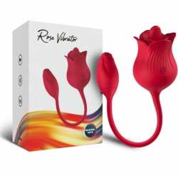 Imagen de ROSA VIBRADOR ESTIMULADOR CLÍTORIS CON COLA 10 MODOS ROJO