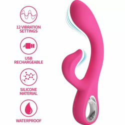 Imagen de FRITZ VIBRADOR RABBIT 12 VIBRACIONES ROSA