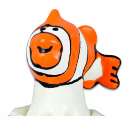 Imagen de CONDOMERIE  PRESERVATIVO DECORATIVO PINTADO A MANO PESCADO NARANJA