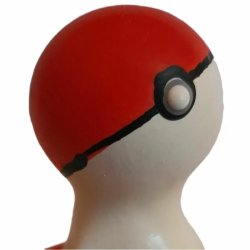 Imagen de CONDOMERIE  PRESERVATIVO DECORATIVO PINTADO A MANO POKEBOLA ROJOBLANCO