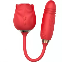 Imagen de DELIGHT FLOWER SUCCIONADOR & THRUSTING ROJO