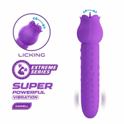 Imagen de PRETTY LOVE - DANNELL VIBRADOR CON ESTIMULACIÓN ORAL Y CLITORAL RECARGABLE MORADO