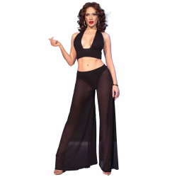 Imagen de CR  4857 SET TOP Y PANTALONES NEGRO TALLA