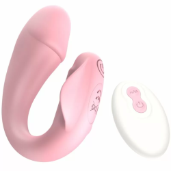 Imagen de FRESHFUN CICI VIBRADOR STRAPON CONTROL REMOTO Y APP 10 VIBRACIONES ROSA