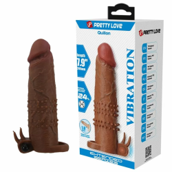 Imagen de PRETTY LOVE - QUILLON FUNDA PARA PENE VIBRADORA 20 CM Ø 4 CM COLOR MARRÓN