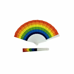Imagen de PRIDE  ABANICO MADERA BANDERA ARCOÍRIS