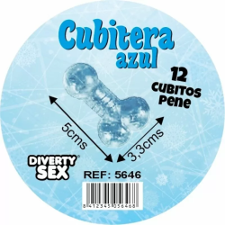 Imagen de DIABLO PICANTE - CUBITERA 12 PENES SILICONA DURA PARA COLGAR AZUL