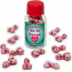 Imagen de DIABLO PICANTE 12 CARAMELOS DE LA SALUD FORMA PENE FRESA/CEREZA