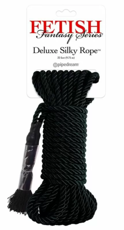 Imagen de FETISH FANTASY SERIES - CUERDA DE SEDA DELUXE NEGRA 9,75 M