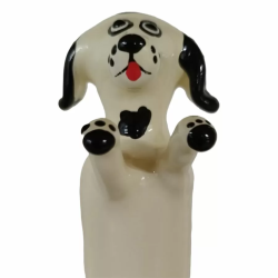Imagen de CONDOMERIE  PRESERVATIVO DECORATIVO PINTADO A MANO PERRO BLANCO FELIZ
