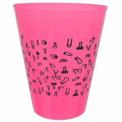 Imagen de DIABLO PICANTE - VASO FUSCIA 500 ML CON PENES NEGROS